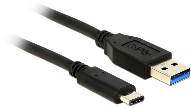 Produktbild: Delock USB-Kabel USB-A Stecker, USB-C&reg; Stecker 0.50m Schwarz 83869