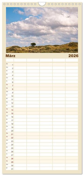 Produktbild: Familienplaner 2026 - Ameland mit 5 Spalten (Wandkalender, 21 x 45 cm) CALVENDO