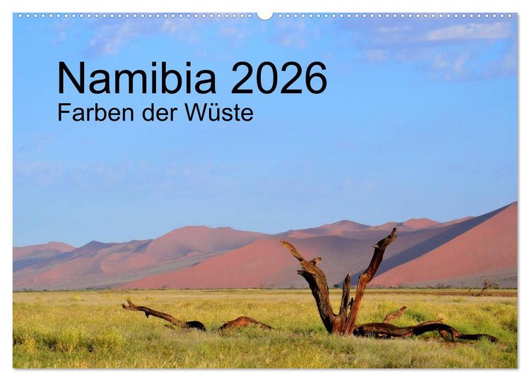 Produktbild: Namibia 2026 Farben der W&uuml;ste (Wandkalender 2026 DIN A2 quer), CALVENDO Monatskalender