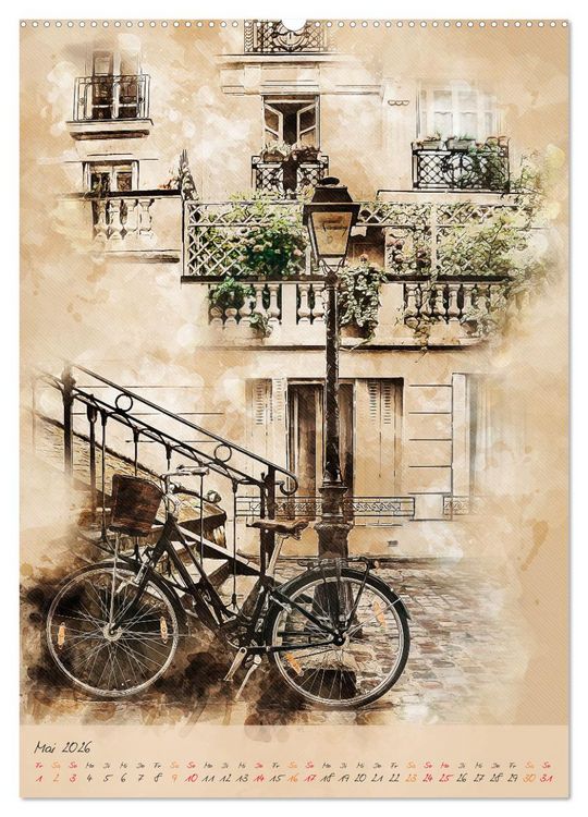 Produktbild: Paris - la Ville de l'amour (Wandkalender 2026 DIN A2 hoch), CALVENDO Monatskalender