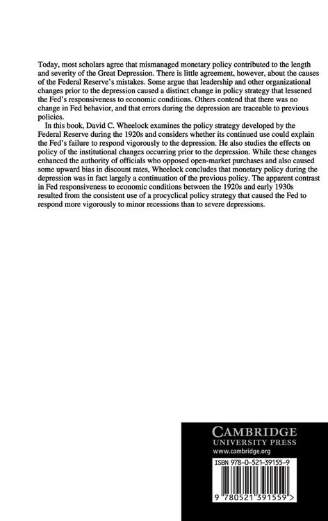 Produktbild: The Strategy and Consistency of Federal Reserve Monetary Policy, 1924-1933