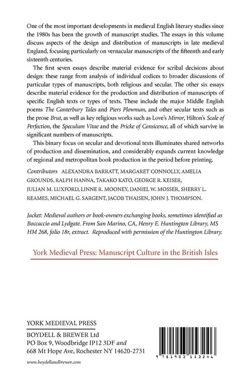 Produktbild: Design and Distribution of Late Medieval Manuscripts in England