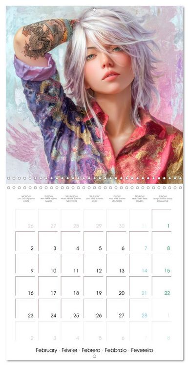 Produktbild: Women with tattoos - Inspired by Asia and the Manga style (Wall Calendar 2026 12 &times; 12 Inch) CALVENDO 12 Month Wall Calendar