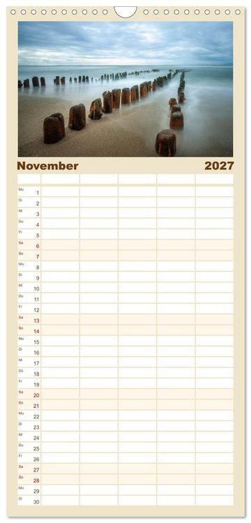 Produktbild: Familienplaner 2027 - Land. Licht. Meer. mit 5 Spalten (Wandkalender, 21 x 45 cm) CALVENDO