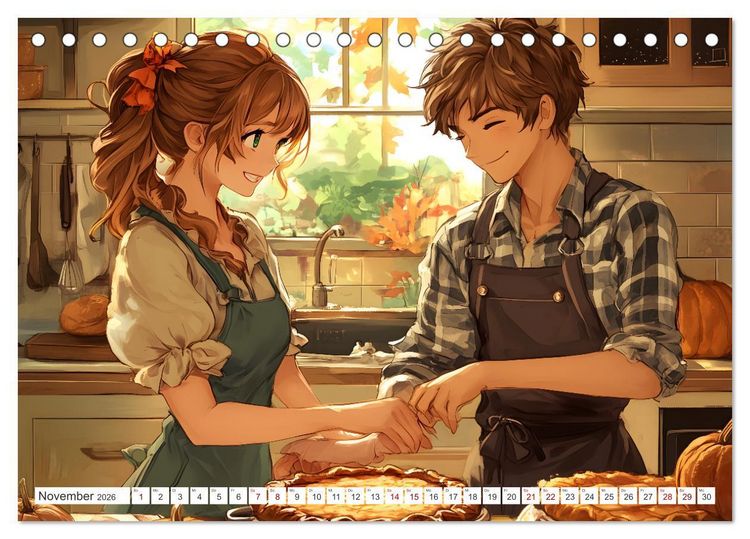 Produktbild: Das Jahr der Liebe: Verliebte P&auml;rchen im Manga-Stil (Tischkalender 2026 DIN A5 quer), CALVENDO Monatskalender