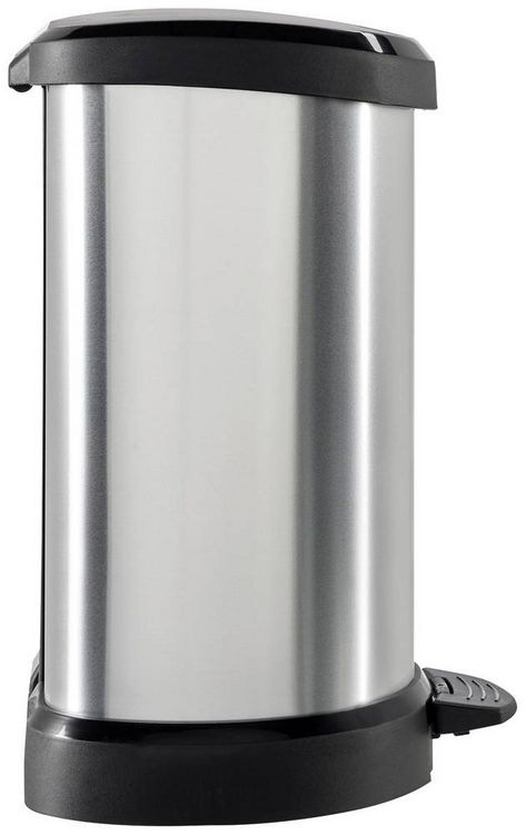 Produktbild: Curver DECO Bin 240568 M&uuml;lleimer 15l (B x H x T) 303 x 448 x 268mm Silber, Schwarz 1St.