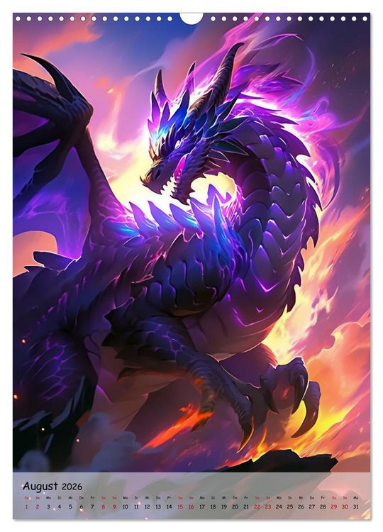 Produktbild: Gefl&uuml;gelte H&uuml;ter - Erleben Sie die Magie der Drachen (Wandkalender 2026 DIN A3 hoch), CALVENDO Monatskalender
