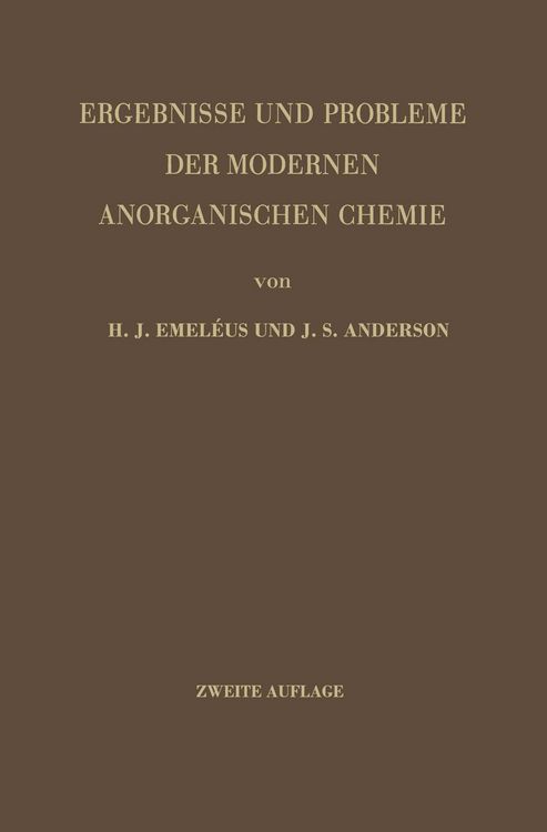 Produktbild: Ergebnisse und Probleme der Modernen Anorganischen Chemie