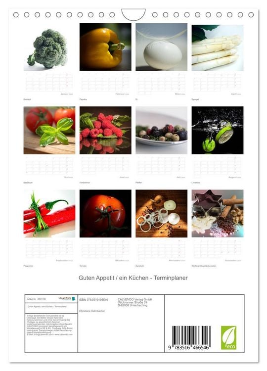Produktbild: Guten Appetit / ein K&uuml;chen - Terminplaner (Wandkalender 2026 DIN A4 hoch), CALVENDO Monatskalender