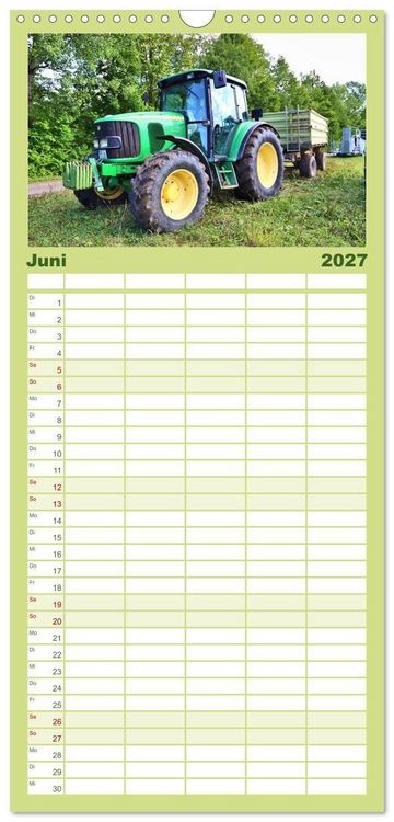 Produktbild: Familienplaner 2027 - M&auml;nnerspielzeug Traktor Inspirationen mit 5 Spalten (Wandkalender, 21 x 45 cm) CALVENDO
