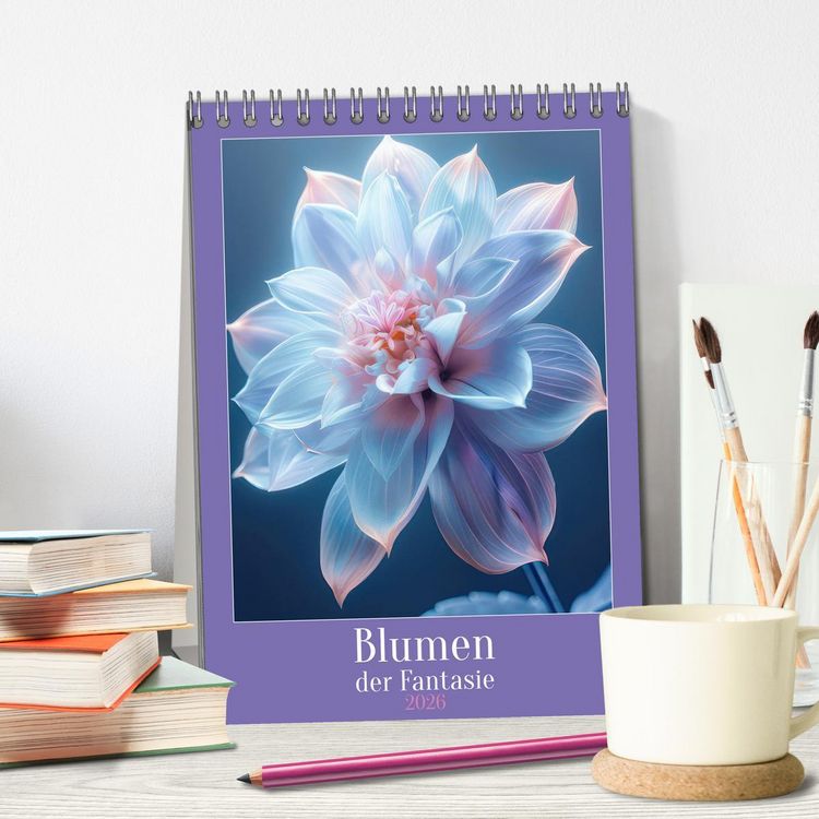 Produktbild: Blumen der Fantasie (Tischkalender 2026 DIN A5 hoch), CALVENDO Monatskalender