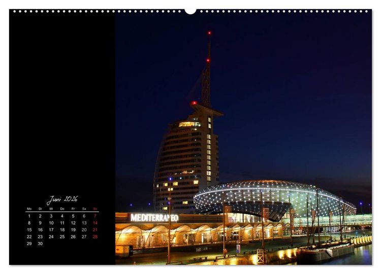 Produktbild: Bremerhaven Nights (hochwertiger Premium Wandkalender 2026 DIN A2 quer), Kunstdruck in Hochglanz