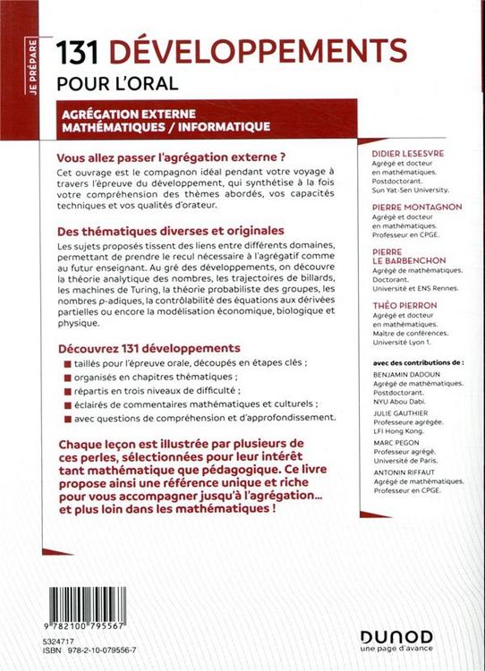Produktbild: 131 developpements pour l oral