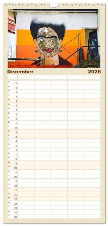 Produktbild: Familienplaner 2026 - Graffiti: Die Kunst der Stra&szlig;e mit 5 Spalten (Wandkalender, 21 x 45 cm) CALVENDO