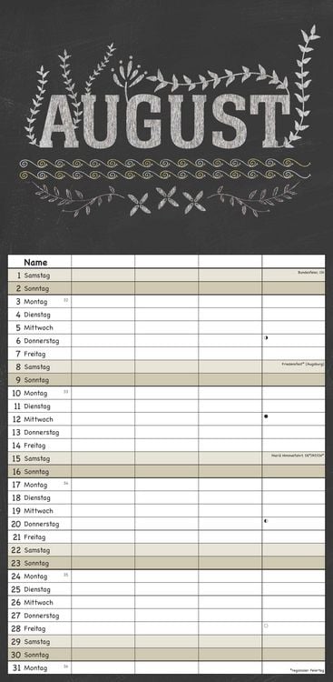 Produktbild: Tafel Timer Familienplaner 2026 - Familienkalender 22x45 cm - 4 Spalten - Kalender mit Ferienterminen und vielen Zusatzinformationen - Wandkalender