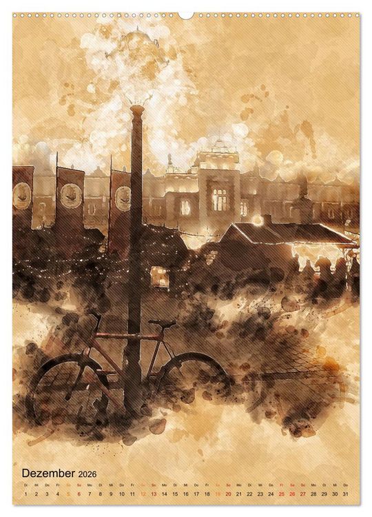 Produktbild: Fahrrad - Retro-Kalender (hochwertiger Premium Wandkalender 2026 DIN A2 hoch), Kunstdruck in Hochglanz