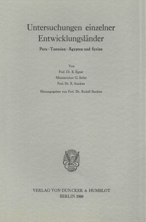 Produktbild: Untersuchungen einzelner Entwicklungsl&auml;nder.