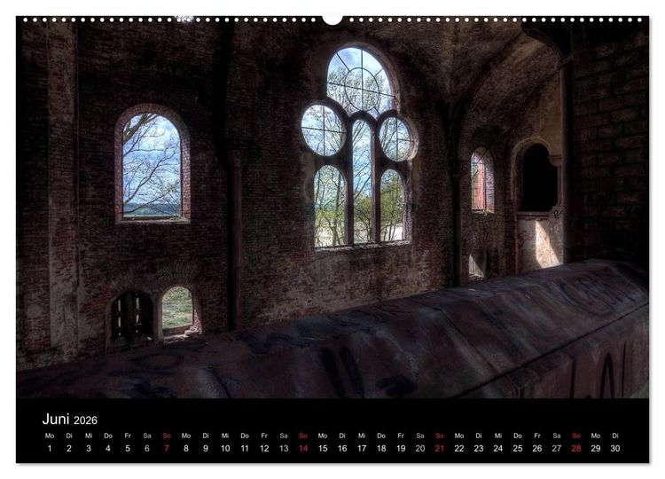 Produktbild: Verlassene Ort - Kirchen (hochwertiger Premium Wandkalender 2026 DIN A2 quer), Kunstdruck in Hochglanz