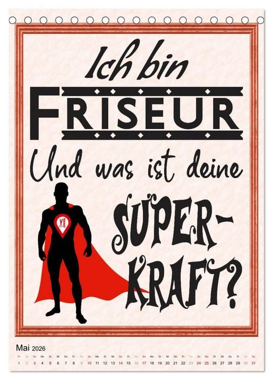 Produktbild: Friseur-Spr&uuml;che (Tischkalender 2026 DIN A5 hoch), CALVENDO Monatskalender