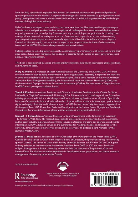 Produktbild: Governance and Policy in Sport Organizations