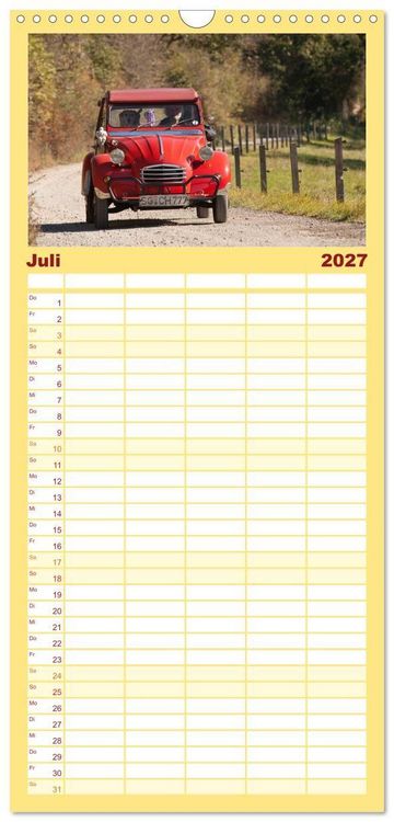 Produktbild: Familienplaner 2027 - Kultauto Ente Citro&euml;n 2CV mit 5 Spalten (Wandkalender, 21 x 45 cm) CALVENDO