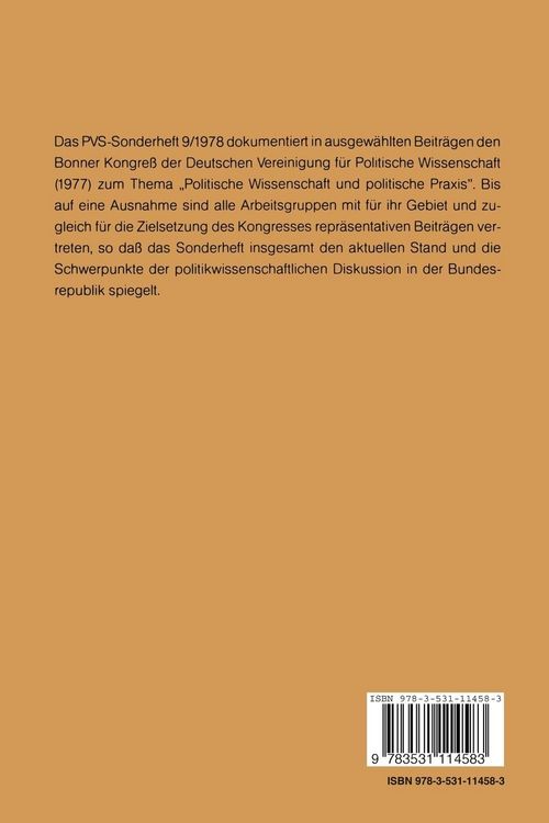 Produktbild: Politische Wissenschaft und politische Praxis