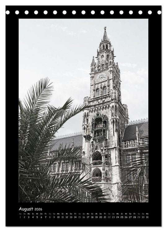 Produktbild: Liebenswertes M&uuml;nchen 2026 - Stilisierte Fotografien in schwarzwei&szlig; (Tischkalender 2026 DIN A5 hoch), CALVENDO Monatskalender