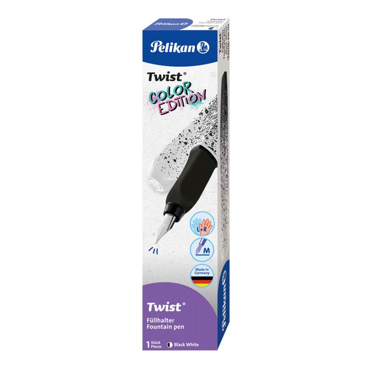 Produktbild: Pelikan F&uuml;ller Twist Color Edition P457 M schwarz/wei&szlig; Faltschachtel
