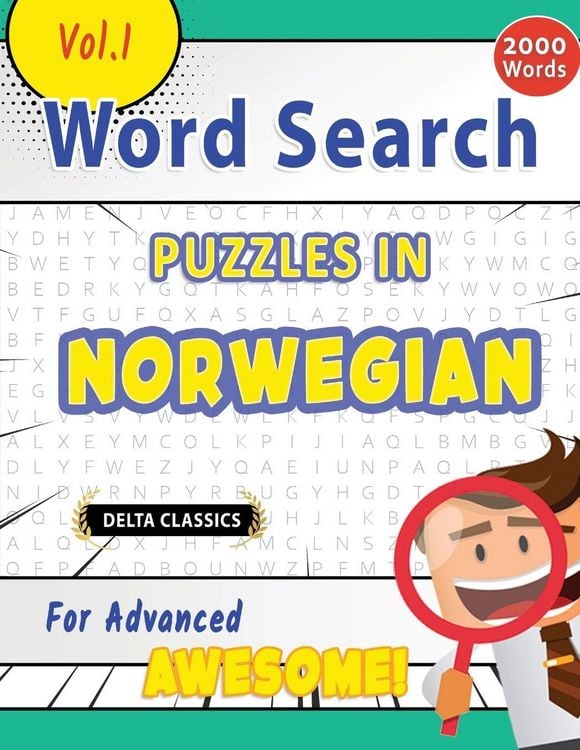 Produktbild: Word Search Puzzles in Norwegian For Advanced - Awesome! Vol.1 - Delta Classics