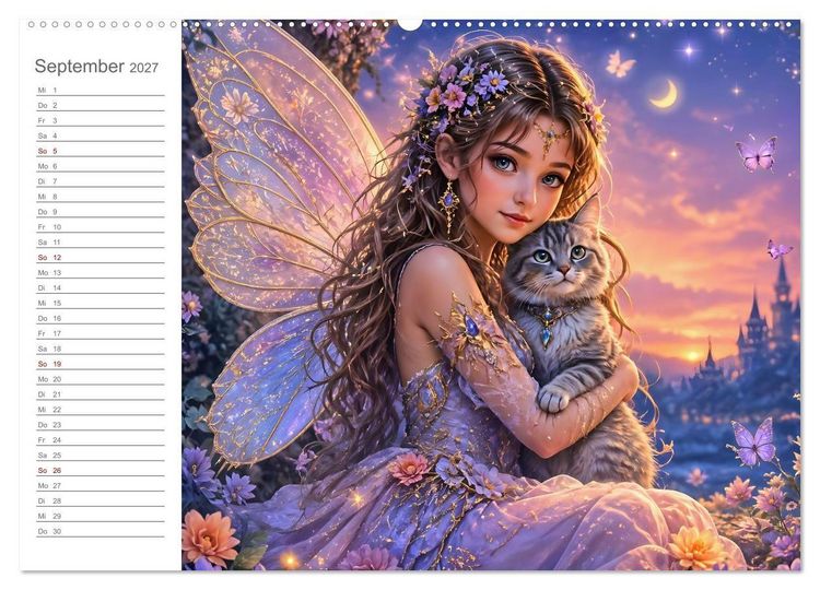 Produktbild: Magische Weggef&auml;hrten - Zw&ouml;lf Feen und ihre tierischen Begleiter (Wandkalender 2027 DIN A2 quer), CALVENDO Monatskalender