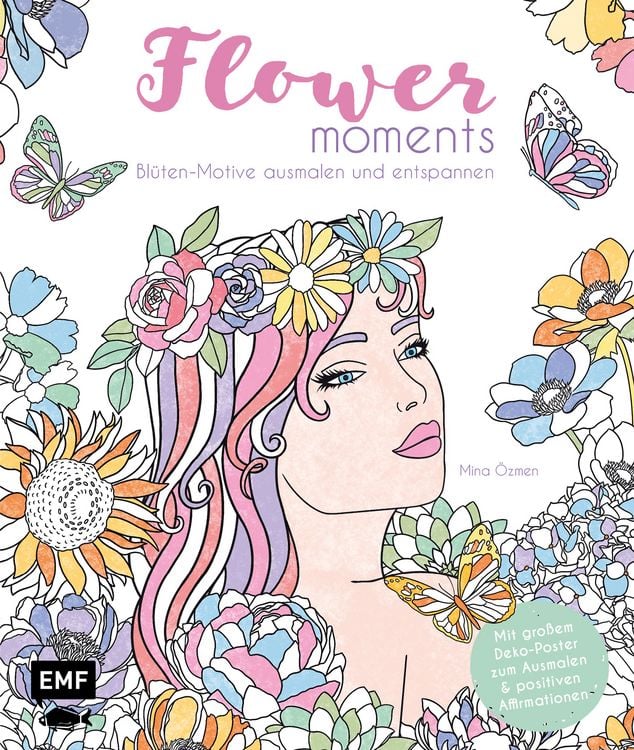 Produktbild: Flower moments &ndash; Traumhafte Bl&uuml;ten-Motive ausmalen und entspannen