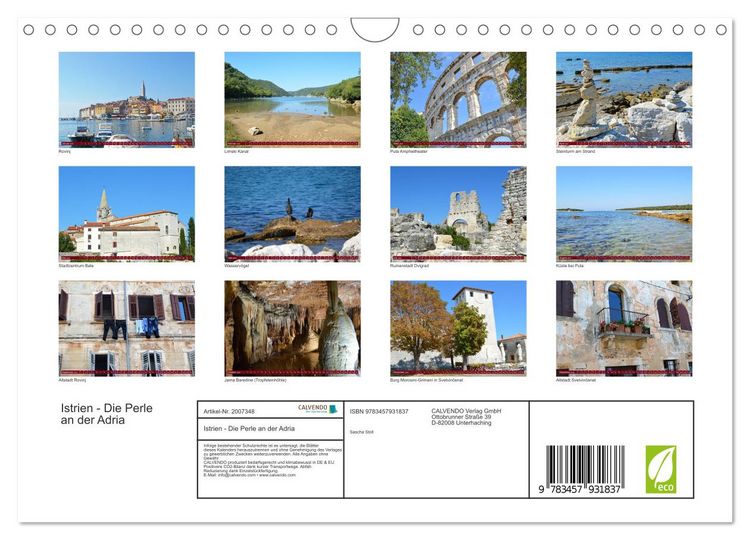 Produktbild: Istrien - Die Perle an der Adria (Wandkalender 2026 DIN A4 quer), CALVENDO Monatskalender