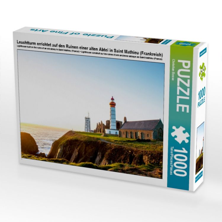 Produktbild: CALVENDO Puzzle Leuchtturm errichtet auf den Ruinen einer alten Abtei in Saint Mathieu (Frankreich) 1000 Teile Puzzle quer | 1000 Teile Lege-Gr&ouml;&szlig;e 64 &times; 48 cm Foto-Puzzle f&uuml;r gl&uuml;ckliche Stunden