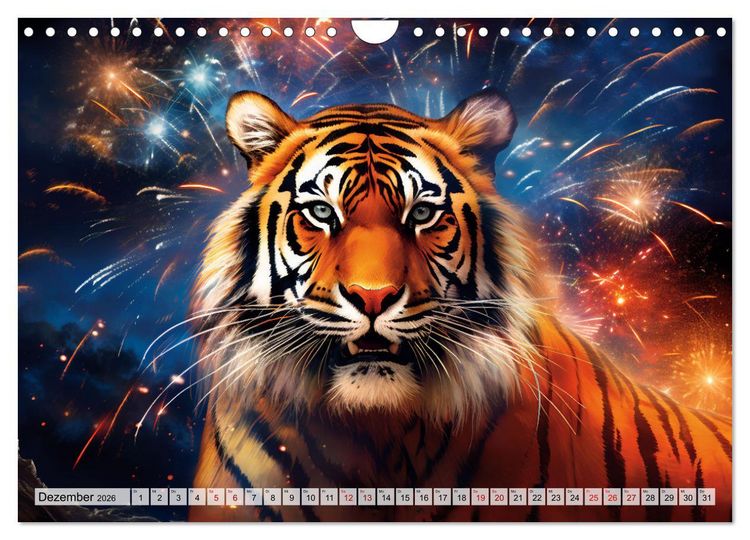 Produktbild: Jahr des Tigers - Portr&auml;ts des chinesischen Tierkreiszeichens (Wandkalender 2026 DIN A4 quer), CALVENDO Monatskalender