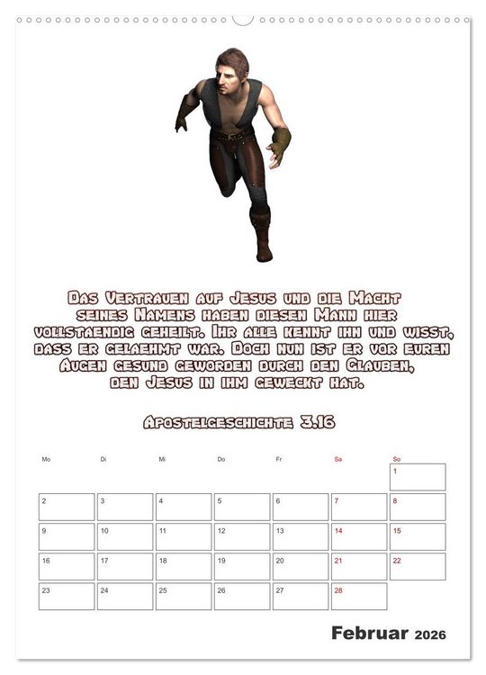 Produktbild: drei.sechzehn - Der Jesus Kalender (Wandkalender 2026 DIN A2 hoch), CALVENDO Monatskalender