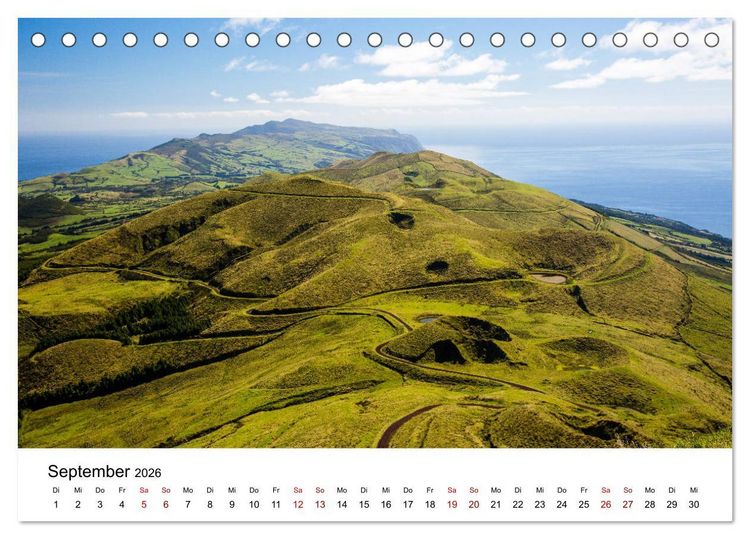 Produktbild: Azoren - Inseln im Atlantik (Tischkalender 2026 DIN A5 quer), CALVENDO Monatskalender