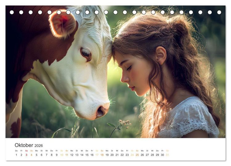 Produktbild: Magische Tierliebe (Tischkalender 2026 DIN A5 quer), CALVENDO Monatskalender