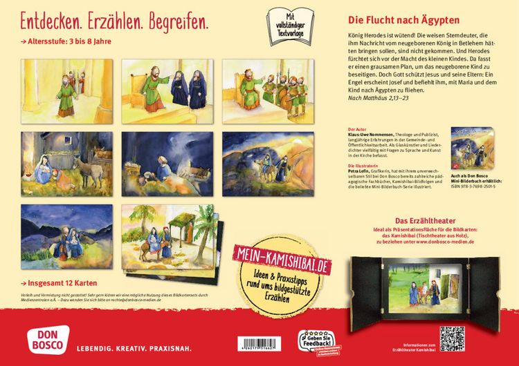 Produktbild: Josef, Maria und Jesus m&uuml;ssen fliehen. Kamishibai Bildkartenset