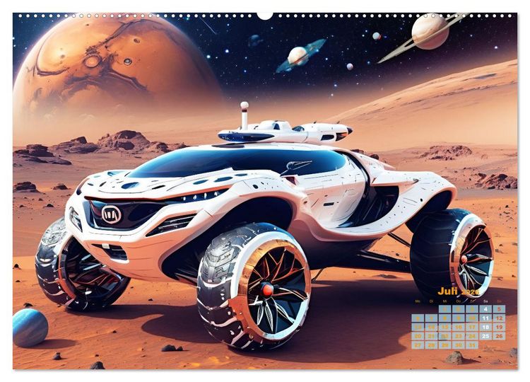 Produktbild: Im Weltall unterwegs - Verr&uuml;ckte Fahrzeuge im Universum (Wandkalender 2026 DIN A2 quer), CALVENDO Monatskalender