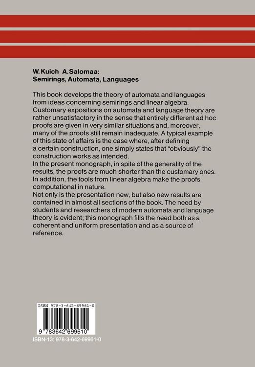 Produktbild: Semirings, Automata, Languages