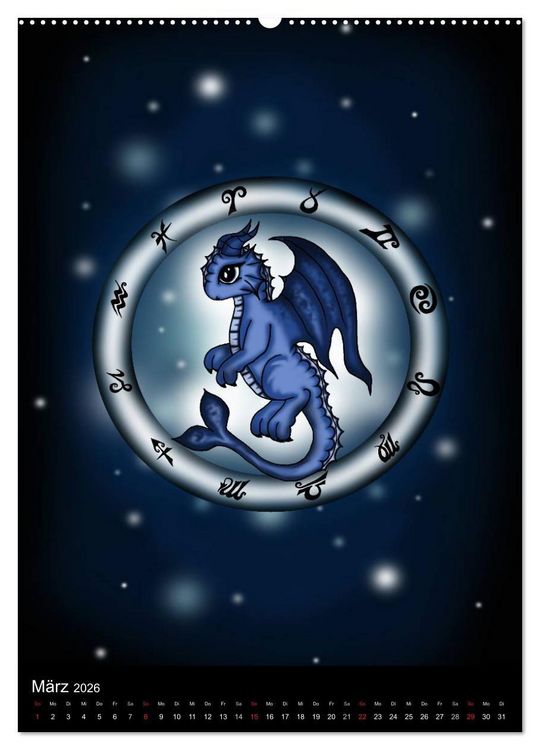 Produktbild: Drachen-Sternzeichen (hochwertiger Premium Wandkalender 2026 DIN A2 hoch), Kunstdruck in Hochglanz