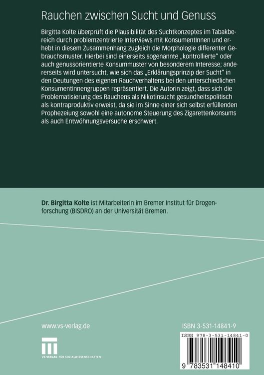 Produktbild: Rauchen zwischen Sucht und Genuss