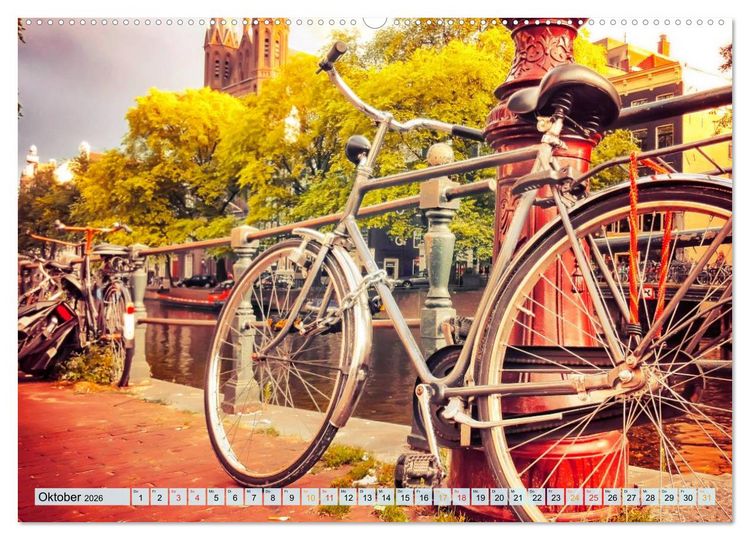 Produktbild: Stadtfahrrad (hochwertiger Premium Wandkalender 2026 DIN A2 quer), Kunstdruck in Hochglanz