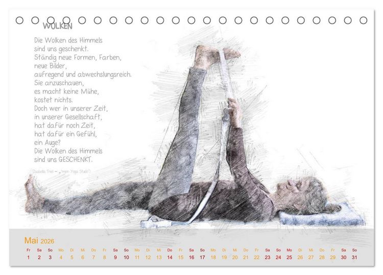 Produktbild: YOGA Inspirationen mit Texten zum Nachdenken (Tischkalender 2026 DIN A5 quer), CALVENDO Monatskalender