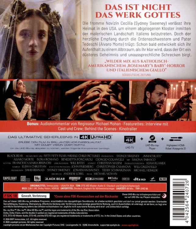 Produktbild: Immaculate (4K Ultra HD)