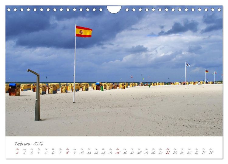Produktbild: Seeb&auml;der an der Ostseek&uuml;ste - Mod&auml;ne Villen, bunte Strandk&ouml;rbe, Ostseebrise, Sand und Meer (Wandkalender 2026 DIN A4 quer), CALVENDO Monatskalender