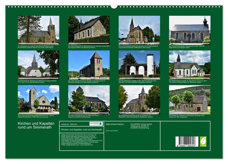Produktbild: Kirchen und Kapellen rund um Simmerath (hochwertiger Premium Wandkalender 2026 DIN A2 quer), Kunstdruck in Hochglanz