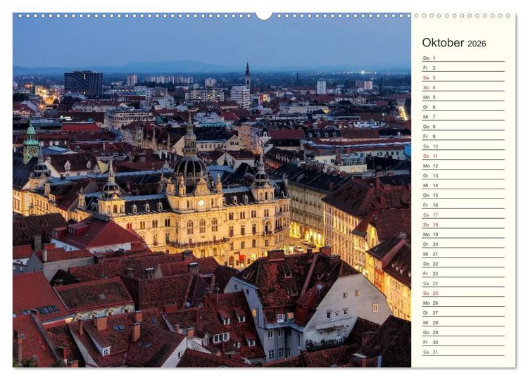 Produktbild: Graz - Metropole der Steiermark (hochwertiger Premium Wandkalender 2026 DIN A2 quer), Kunstdruck in Hochglanz