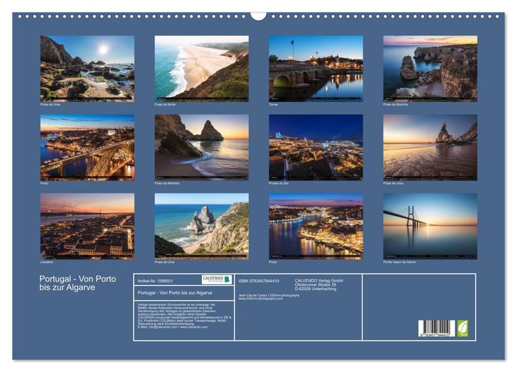 Produktbild: Portugal - Von Porto bis zur Algarve (Wandkalender 2026 DIN A2 quer), CALVENDO Monatskalender