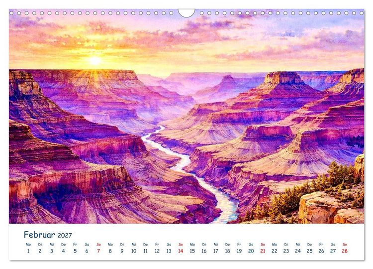 Produktbild: Reisetr&auml;ume Traumreisen. Die sch&ouml;nsten Reiseziele der Welt in Watercolor (Wandkalender 2027 DIN A3 quer), CALVENDO Monatskalender